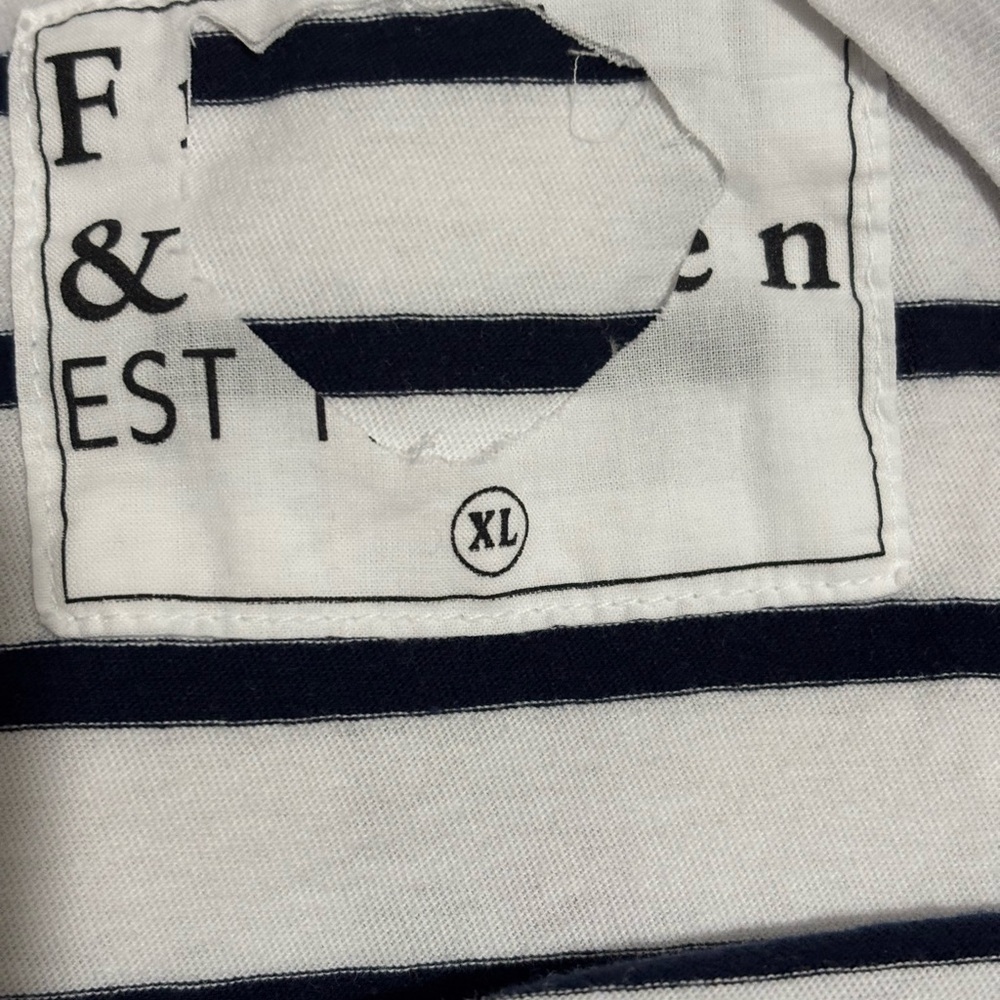 Frank & Eileen Striped Cotton T-Shirt Dress Raw Hems 100% Cotton Size XL NWOT - Picture 3 of 8